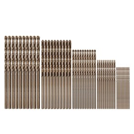POWERTEC 1/8" & 3/64" Cobalt Drill Bits - 50 Pack - M35 HSS Jobber Length Twist Bits with 135° Tip for Drilling Wood, Metal, Stainless Steel, Nickel Alloy, Cast Iron & Plastic (QDB2104)