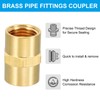 PATIKIL Brass Pipe Fittings Coupler, 2Pcs 1/4" x 1/4" NPT