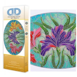 DIAMOND DOTZ at Home Stained Glass Flowers Diamond Art Kits for Adults - Diamond Painting Kit a Relaxing Creative Craft Kit with Dotz Gems, 24x16