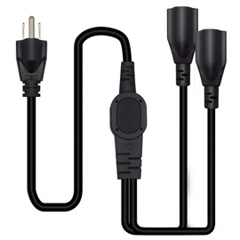 3-Prong 1 to 2 Outlet Power Cord Splitter Extension Cord,Toptekits NEMA 5-15P to NEMA 5-15R x 2, 16 AWG, 15A, 125V,4ft/1.2m,2 Way Power Cord Splitter (1-to-2 Splitter Cord)