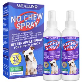 No Chew Spray for Dogs 2 Pack, Bitter Apple Spray for Dogs Natural Training Aid for Dogs & Puppies, Stop from Chewing and Biting on Furniture, Shoes, Plants, Indoor & Outdoor Use, No Alcohol & Stain