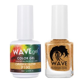 WAVEGEL Soak-Off Gel & Nail Lacquer Matching Duo Set - Simplicity Collection - #P190 Orange Glow I 0.5 Oz