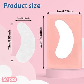 50 Pairs Eyelash Extension Gel Pads Under Eyes Eye Patches for Eyelash Extensions Hydrogel Eye Patch Eyelash Extension Lint Free Gel Pads Under Eyes