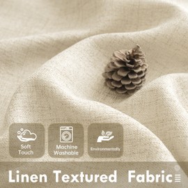 DriftAway Linen Textured Curtain Valances for Windows Light Filtering 3 Inch Rod Pocket Farmhouse Country Rustic Kitchen Valances for Bedroom Living Room Bathroom 18 inch Length Beige