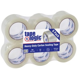 Aviditi Tape Logic 3 Inch x 110 Yard 2.5 Mil Clear, Heavy Duty Hot Melt Packing Tape, 6 Pack, Perfect for Packing, Shipping, Moving, Home and Office
