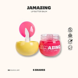Jamazing Lip Butter Balm Guava Jam by Oz Lab High Shine Tinted Lip Balm Moisturizing Non Sticky Vegan Cruelty Free Hydrating Lip Gloss for Dry Lips Travel Friendly, 0.19 OZ/ 5.5G，Pack of 1