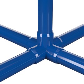 FORMUFIT 1/2" 5-Way PVC Cross Furniture Grade Fitting in Blue, 0.84" Actual ID, (Pack of 10), Made in USA, UV-Resistant, Impact-Proof, Add Internal Support or Make Bases with PVC Pipe - F0125WC-BL-10