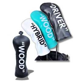 Domestic Brand Pirona Golf Headcover Made of Premium PU Leather Driver Fairway Wood Utility with Count Tag Water Resistant Simple Design & Visibility Available in Various Colors (Black, Fairway Wood)