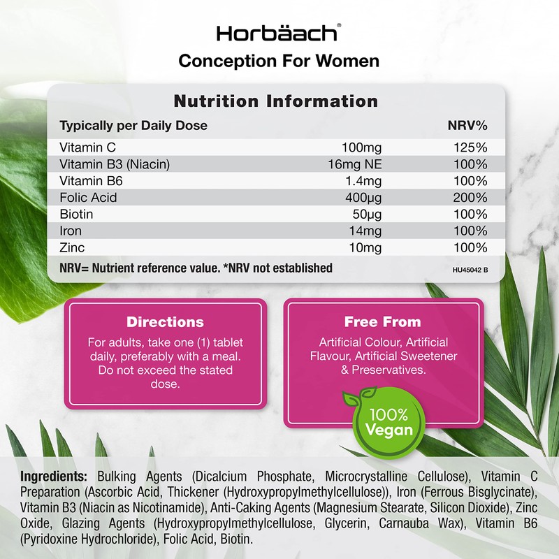 Conception Vitamins for Women | 400µg Folic Acid with Vitamin