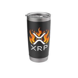 XRP Crypto - XRP Logo Fire Flame - XRP Cryptocurrency - XRP Stainless Steel Insulated Tumbler