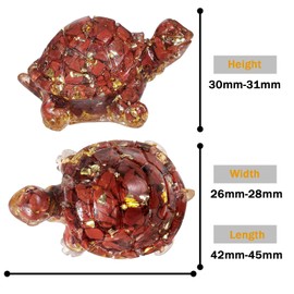 mookaitedecor Pack of 2 Red Jasper Crystal Turtle Statue, Resin Turtle Figurine Sculpture Bag Stone for Home Office Decoration Collectible Ornament