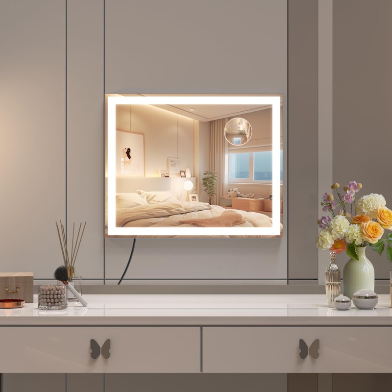 BEAUTME Vanity Mirror 20.5x24.1 Inch,Makeup Mirror with Lights,Hollywood Mirror,LED Mirror