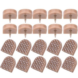 10 Pairs High Heel Replacement Tips, Black TPU U-Shape Repairing Replacement Tips Tap caps Kits U Type Shoes Heel Nails (613 Beige 19 x 20.5)