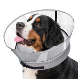 Inflatable Dog Cone Collar for After-surgery - INCIKITI 2-In-1 Cone for Dogs with Detachable Shield to Stop Licking, Dog Neck Donut Collar for M+ Dogs after Surgery