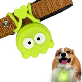 LaRoo Safety LED Flashing Light for Dogs, Cats, LED Light Pendant Key Ring, 3 Flashing Modes, Safety Light for Walking with the Dog, Outdoor Sports (Green Octopus)