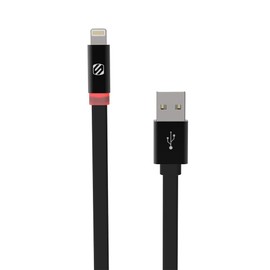 Scosche I3FLED FlatOut Led Mfi Certified Lightning Charge & Sync Cable for All Lightning Devices 3-ft. Black