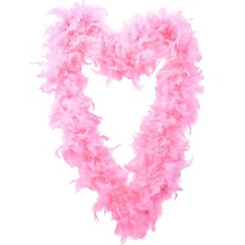 NHQZ NHQ Feather Boa, 1920 Costume Women's Accessory Set, Feather Boa Pink, 20s Costume Women, Pink Feathers, Fluffy Feather Boa, Feather Boa, Pink Flamingo, Feather Jewellery, for Wedding Dress Party