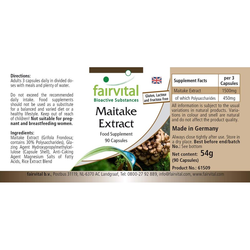 Fairvital Maitake Extract 500 mg - High Dose - Grifola