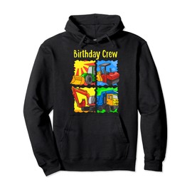 Construction Birthday Crew Party Favour Gift - Boys Excavator Pullover Hoodie