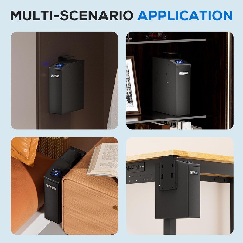 Mutak Gun Safe for Handgun, Slider Biometric Pistol Safe, 4