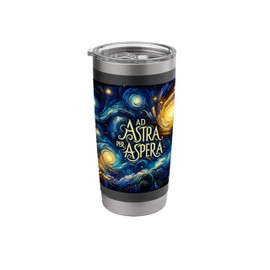 Ad Astra per Aspera, Space Exploration Van Gogh Starry Night Stainless Steel Insulated Tumbler