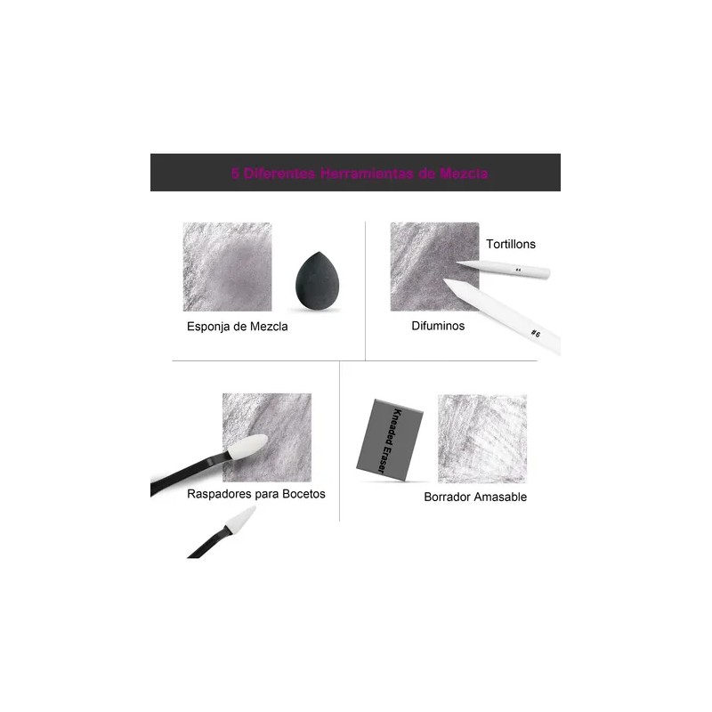 Kit De Dibujo, 126 Piezas, Juego De Lápices Para Bocetos