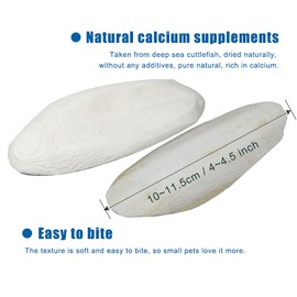 Mivofun 2PCS Natural Cuttlebone for Tortoise Turtles Snails Birds Cockatiels Parakeets Budgies Reptiles Small Animals(4"-4.5",Small)