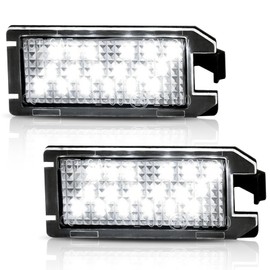 LESAUCE LED License Plate Light Assembly for 2014-2022 Jeep Grand Cherokee Compass Patriot, 6000K White 18 SMD, Tag Lamp Assembly Replacement, Plug and Play, Pack of 2