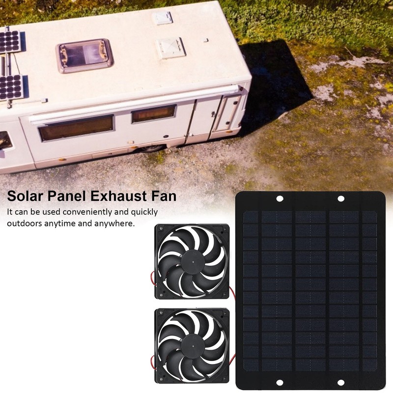 Solar Panel Fan Kit 10W Solar Powered Dual Fans for