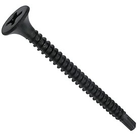 AERZETIX - C48412 - Set of 100 Self-Drilling Screws Drywall Screws for Plasterboard Diameter 3.5 x 45 mm - Countersunk Head - Cross Slot - DIN 18182 - Made of Blackened Steel