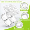 LATERN 25Pcs Bento Snack Containers, 16CM x 16CM 4 Compartments