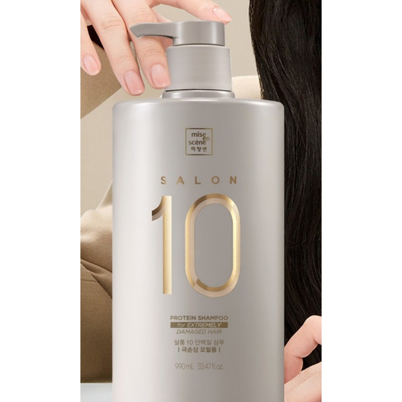 미쟝센 살롱 10 단백질 샴푸 극손상 모발용, 990ml, 1개 Mise