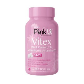 PinkV Suplemento de Vitex, Black Cohosh, Tila, Vitamina B6 y Vitamina D3 - Cápsulas para Complementar la Dieta Diaria