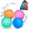 SOPPYCID Reusable Water Bomb balloons, Summer Toy Water Toy for Boys and Girls, Pool Beach Toys for Kids ages 3-12, Outdoor Activities Water Games Toys Self Sealing Water Splash Ball for Fun(4Pack)