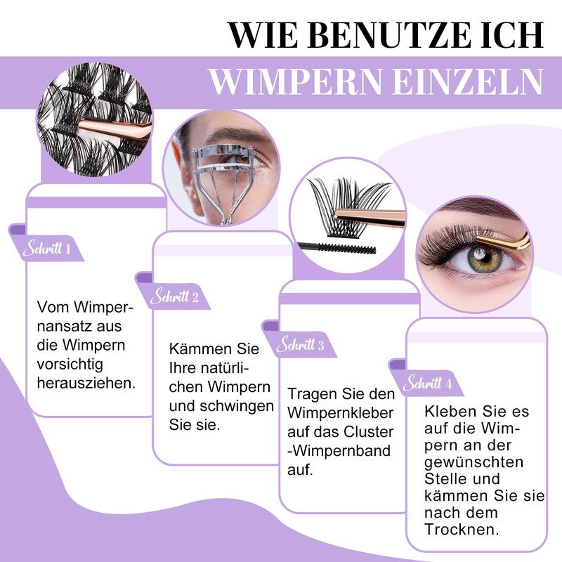 B&Qaugen Individual Eyelashes, 208 Pieces, 16MIX, B&Q DIY Lash Clusters,