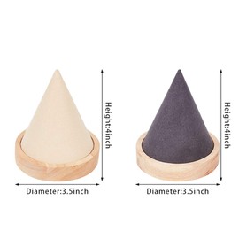 FINGERINSPIRE 2Pcs Wood Bracelet Holder Cone Shaped Bracelet Jewelry Display Stand Bangle Bracelet Watch Holder for Exhibit/Trade shows/Retail stores