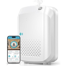 KUNEM Difusor de Aromas para casa Bluetooth Inteligente de 400ML - Difusor de Aceites Esenciales 3000 Sq.Ft Cobertura, Control de la aplicación Bluetooth, Difusor Aromático Silencioso. (Blanco)