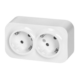 Surface-Mounted Socket 2-Way RT1 Series White