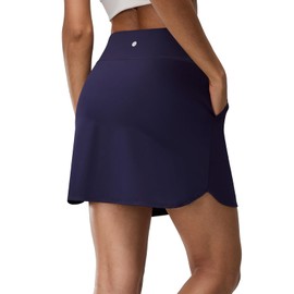 Emlovm Women's Swim Skirts Tummy Control Modest Beach Takini Bottoms High Waisted Swimwear with Pockets Swimsuits for Older Women Clearance Travel Navy Blue S