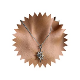 Andelaisi Boho Sun Pendant Necklace Vintage Sunburst Choker Necklace Silver Rising Sun Necklace Adjustable Sun Celestial Flower Chain Necklace Jewelry for Women