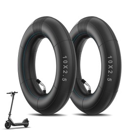 Amitor (2 Pack) 10x2.50 Thicker Inner Tubes, 10x2.50 Scooter Inner with 45° Bent Silver Valve, 60/70-6.5 Tube Compatible with Nine-bot MAX G30 G30P G30LP/Kugoo M4 M4Pro/Soflow So4 Pro Electric Scooter