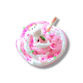 Strawberry Moo Shake Slime 6oz – Handmade Scented Butter Slime with Cloud Topping, Charms, Straw & Sprinkles – Sensory Toy for Ages 8+ – Hoshimi Slimes