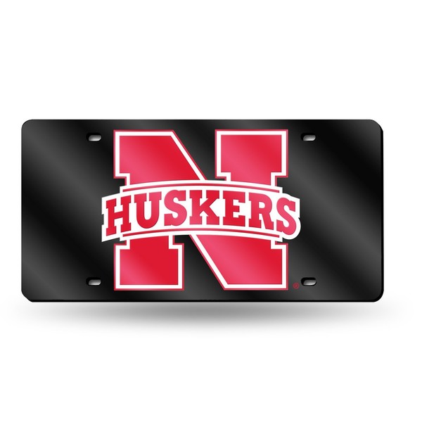 Rico Nebraska Cornhuskers Black Laser Cut License Plate