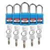Lockout Tagout Locks - 5 Pack Blue Locks, Keyed Alike