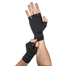 Tommie Copper Fingerless Gloves, Black, X-Large