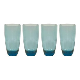 Home Ideas Set 4 Vasos High Ball Liso Acrilico Azul 650 Ml C/u Cs-031