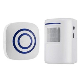Motion Sensor Door Chime for Business, Outdoor Doorbell Kit Wireless Driveway Alert: Infrared Motion Sensor Chime with 1 Plug-in Receiver and 1 PIR Motion Sensor Detector Alert - LED Indicators