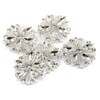 Craftisum 10 pcs Silver Hollow Metal Flower Rhinestone Petals Sewing