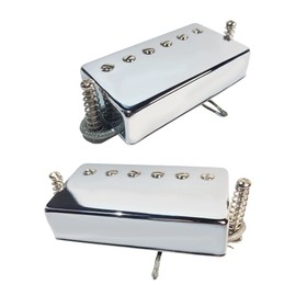 LAMSAM Seale Humbucker Pickups Set, Dual Coil Pickup with Alnico 5 Magnets Fit for Playing Kinds of Music, Electric Guitar Neck n Bridge Humbucking Pick-up Included, Chrome