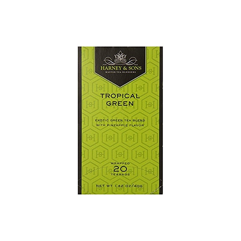 Harney & Sons, Tea, Tropical Green, Prem, Pack of 6,